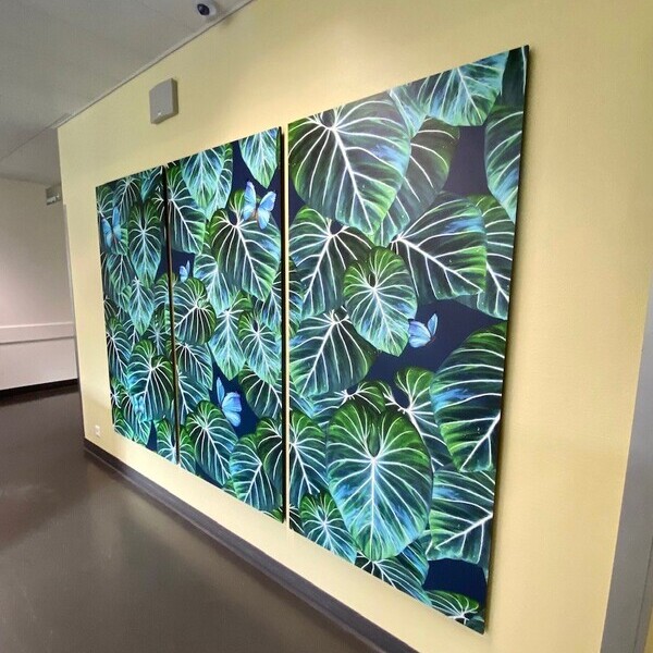 Designs von Rita Krasniqi an der Kunstaustellung                          „Kunst im Spital“ im Kantonsspital Sursee